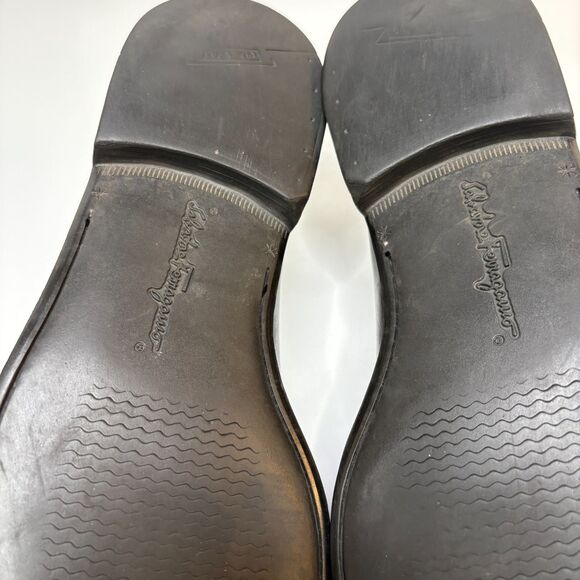 SALVATORE FERRAGAMO Classic Monk Strap Black  Leather Loafers Mens Size 10.5 - Picture 9 of 15
